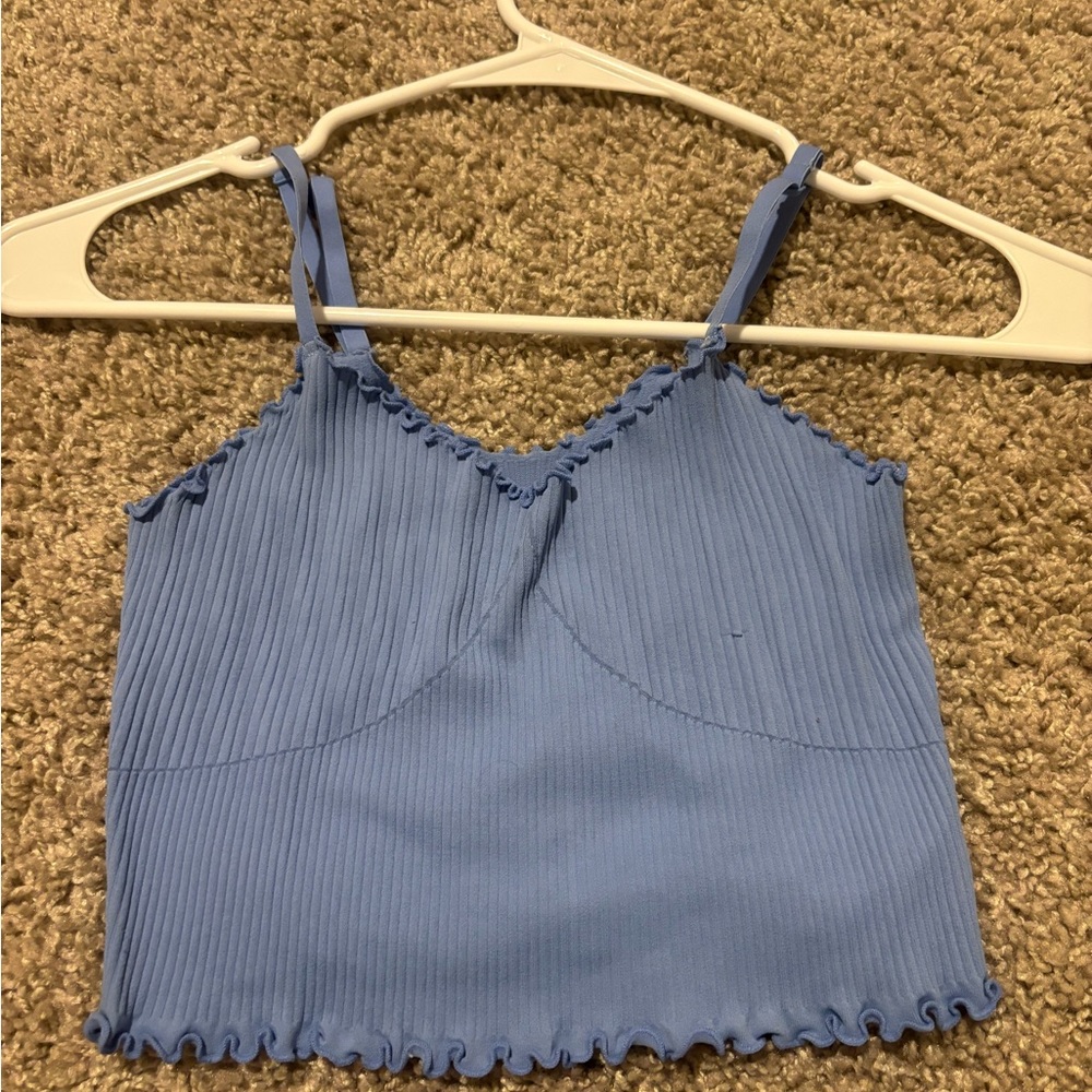 Blue Ribbed Aerie Top